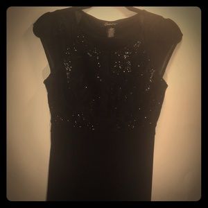 Long Sequins black prom or evening dress